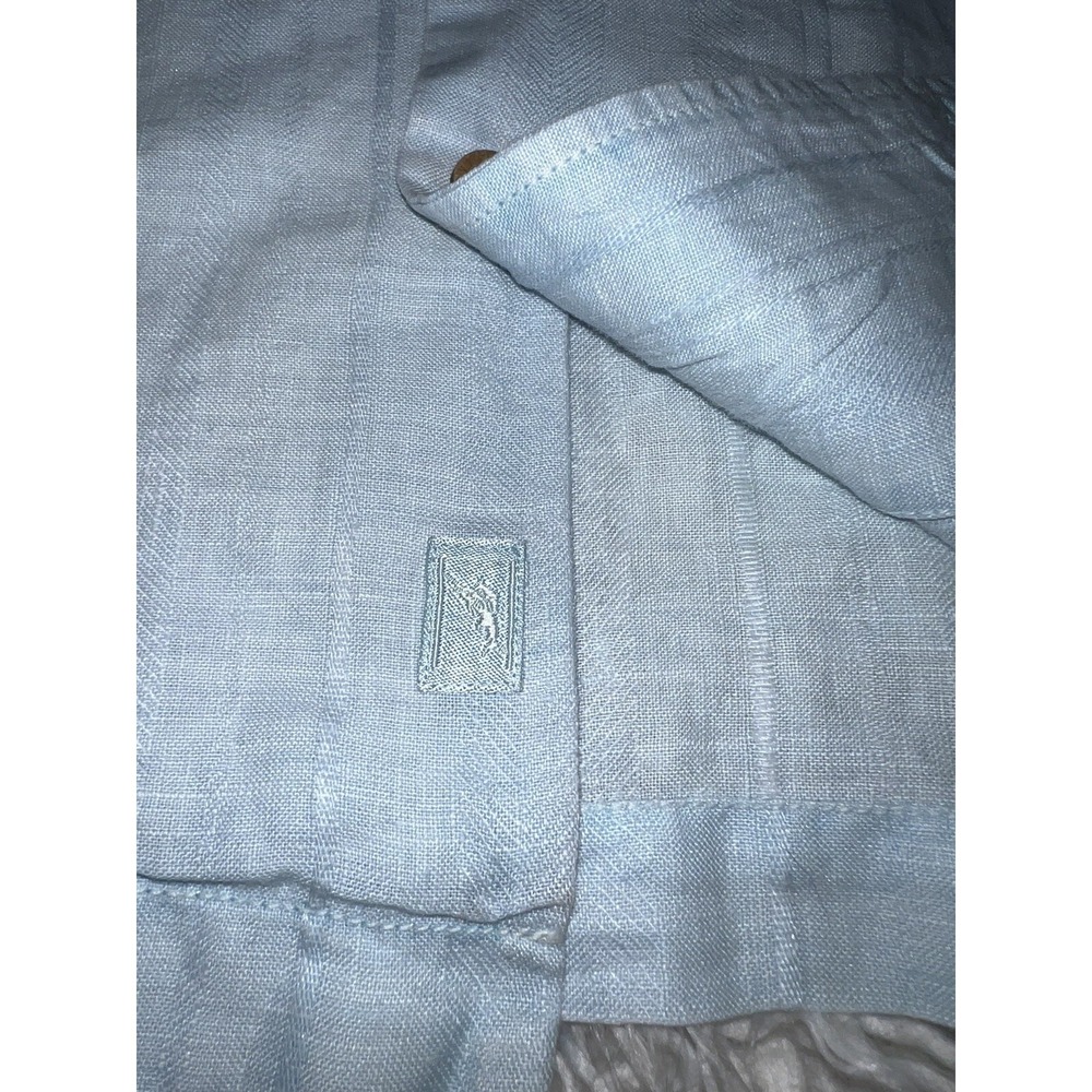 Tommy Bahama Button Down Shirt Short Sleeve Light Blue 100% Linen Men's Size XXL - Picture 9 of 9